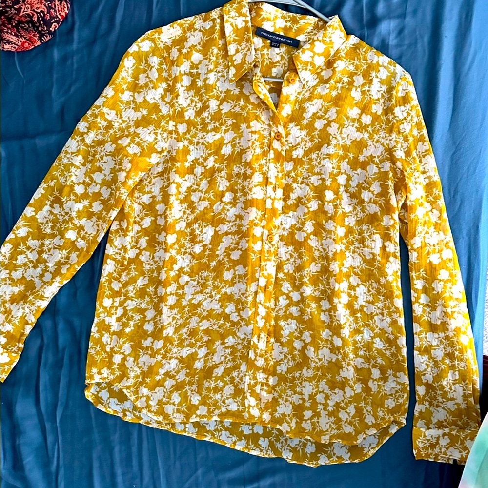 French connection chiffon floral shirt elegant - Picture 2 of 3